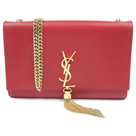 red and gold ysl bag|yves saint laurent bags red.